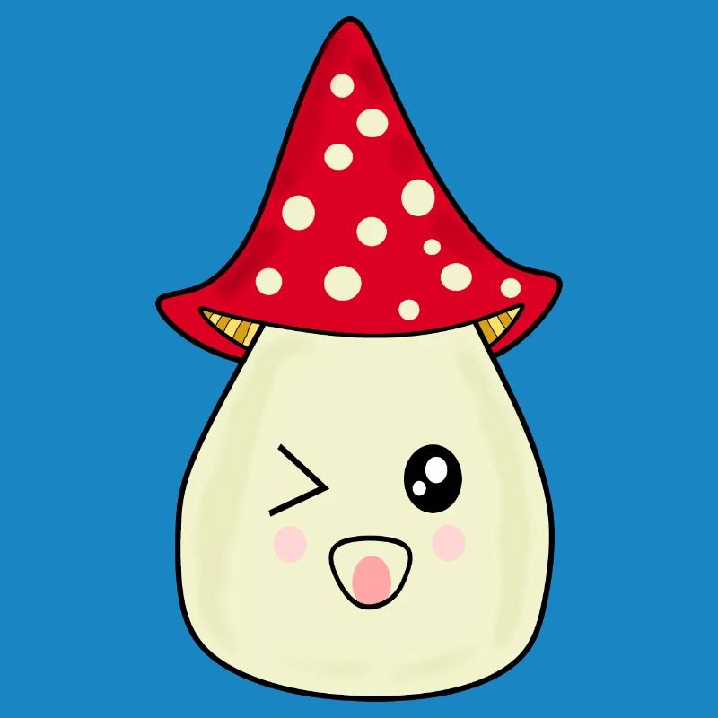 Kawaii champignon Toadstool mignon rouge avec visage