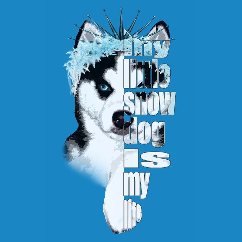Eisbedeckter Husky mit Spruch