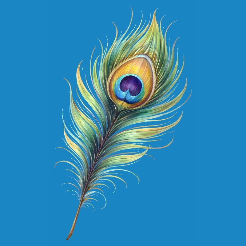 Peacock Feather Illustration Gradient Elegant