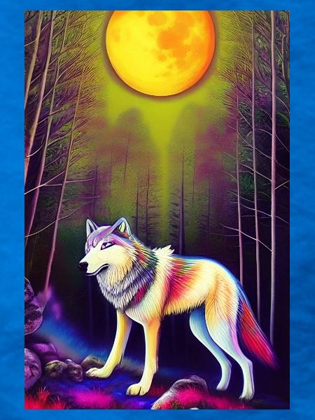 Wolf und Mond