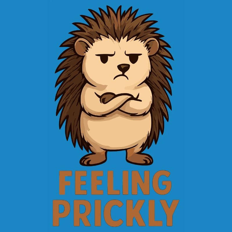 Prickly hedgehog with arrogance face