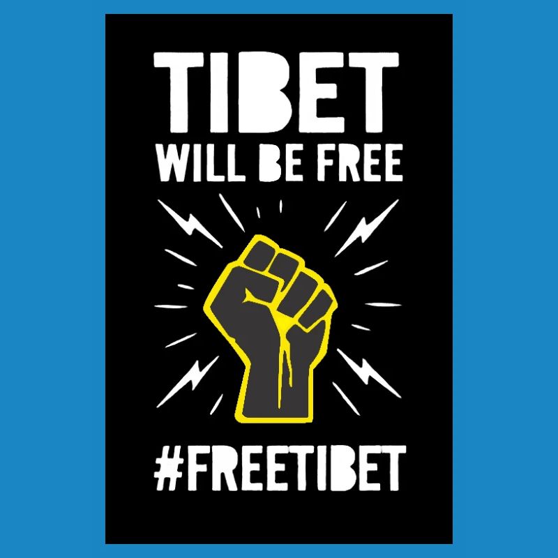 Le Tibet sera libre. Conception de protestation.