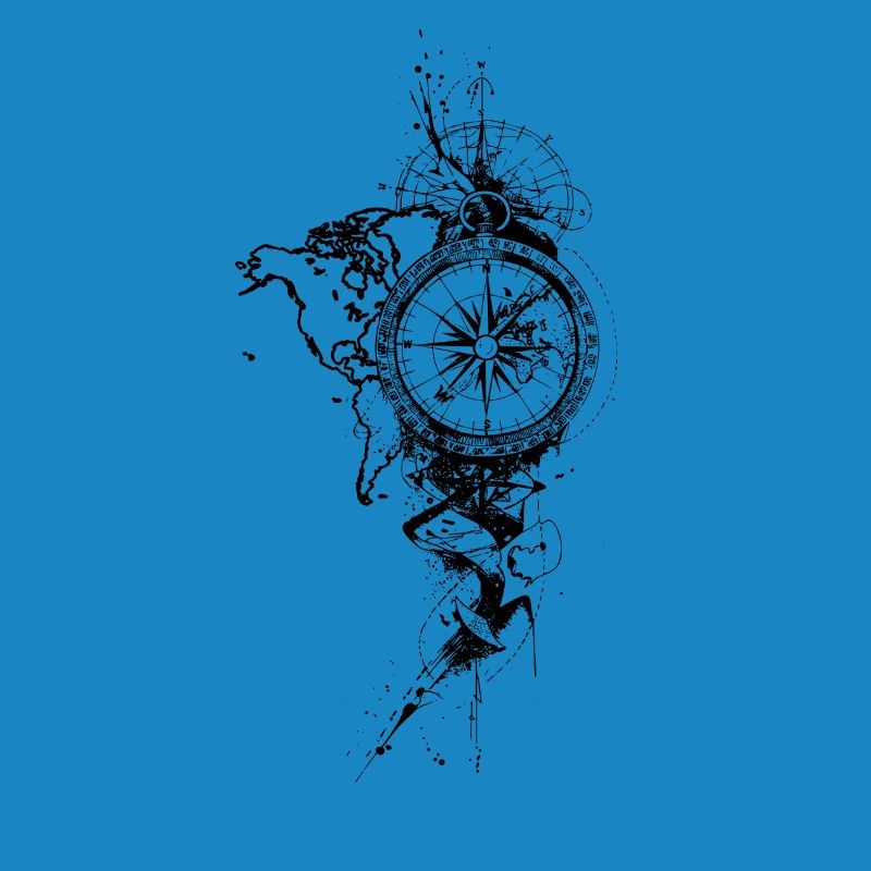 Compass Black Map