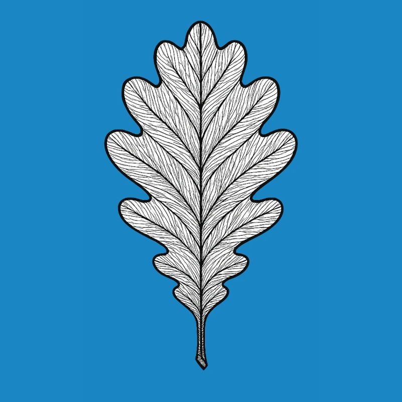 Monochromes Eichenblatt-Design