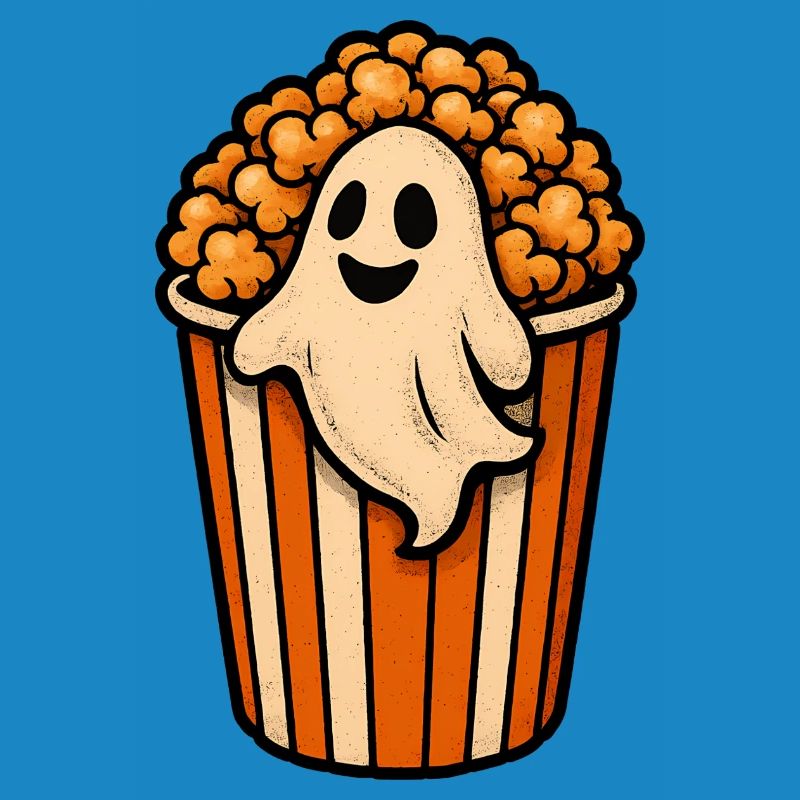 Fantôme de pop-corn dans le pot de pop-corn