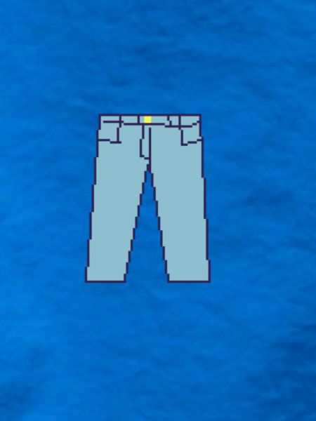Pixel Jeans: Blau Retro