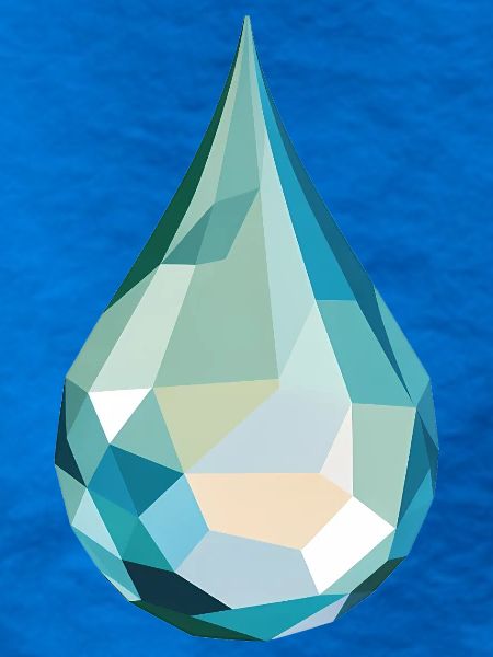 Wassertropfen - Cooles Low Poly Logo
