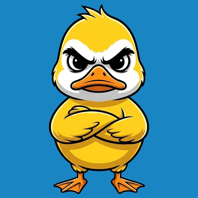 Grumpy Duck Cartoon Annoyed Grumpy Sour