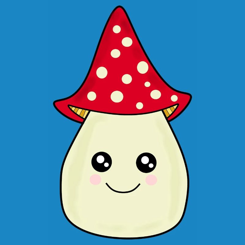 Kawaii champignon Toadstool mignon rouge avec visage