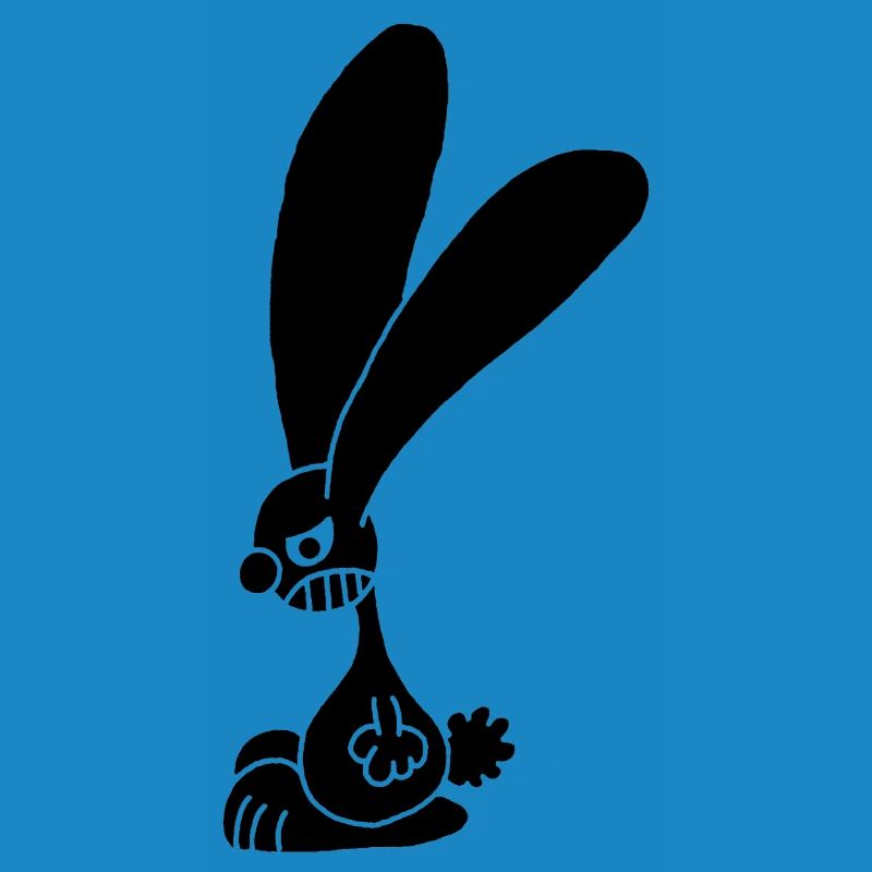 Grumpy black rabbit