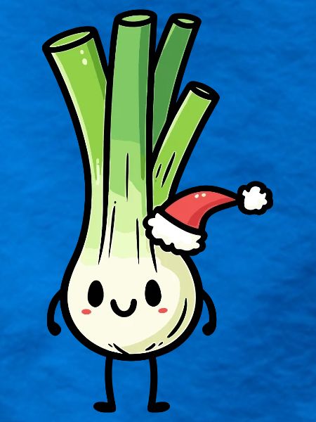 Kawaii Lauch mit Weihnachtsmütze
