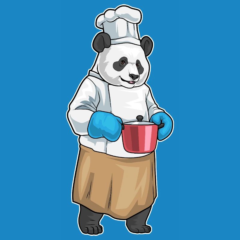 Cuisinier panda Cuisson de la marmite