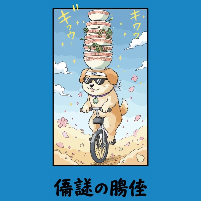 Noodle Stack Pup auf Einrad