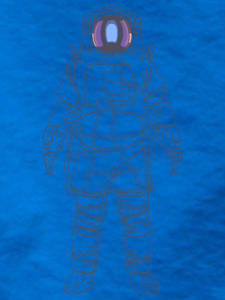 Violetter Nebelastronaut