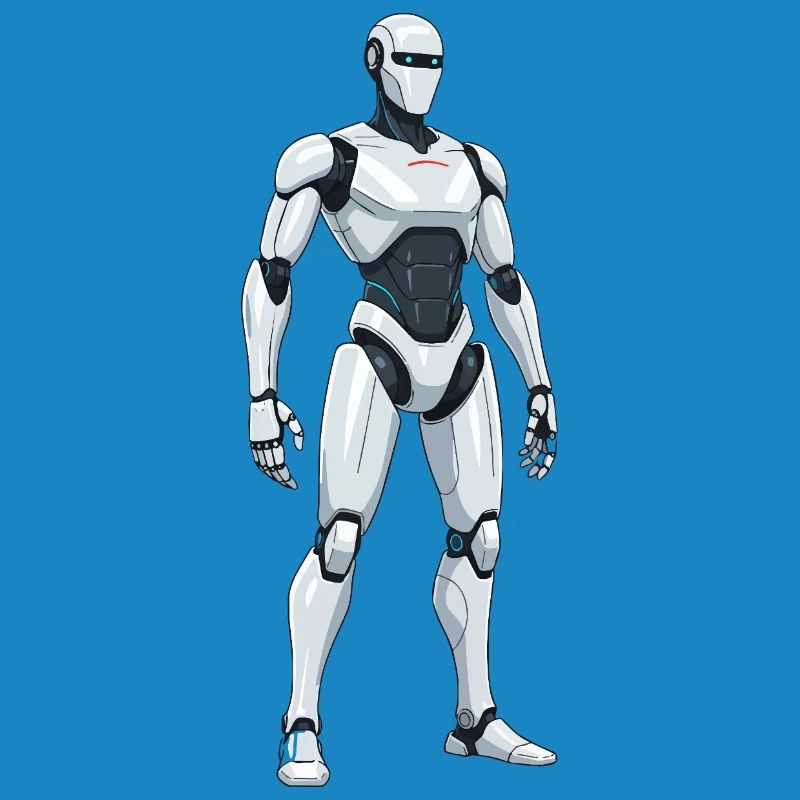 White SciFi Combat Robot
