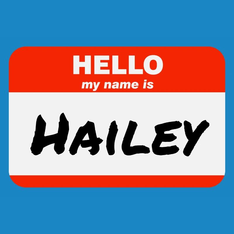 Hello My Name Is Hailey Label Name Tag