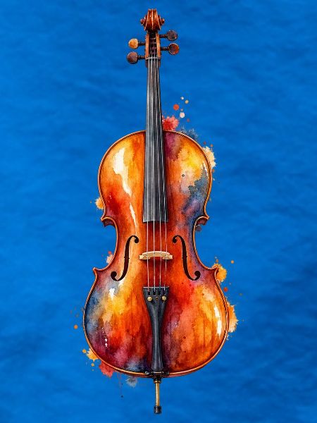 Wasserfarbene Violine – Farbexplosion