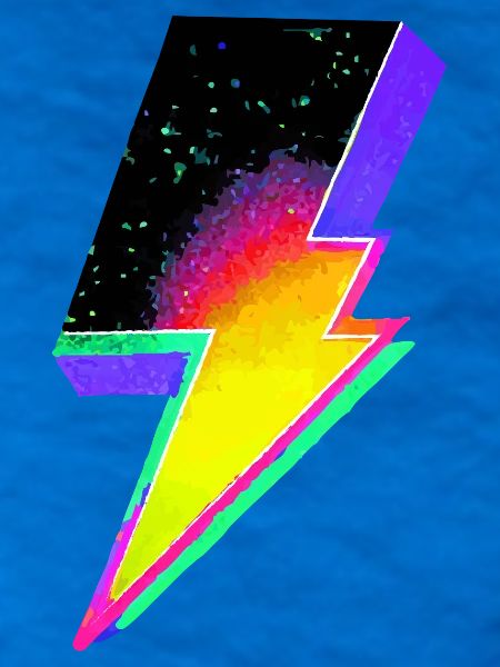 Neon-Regenbogen-Blitz-Emblem