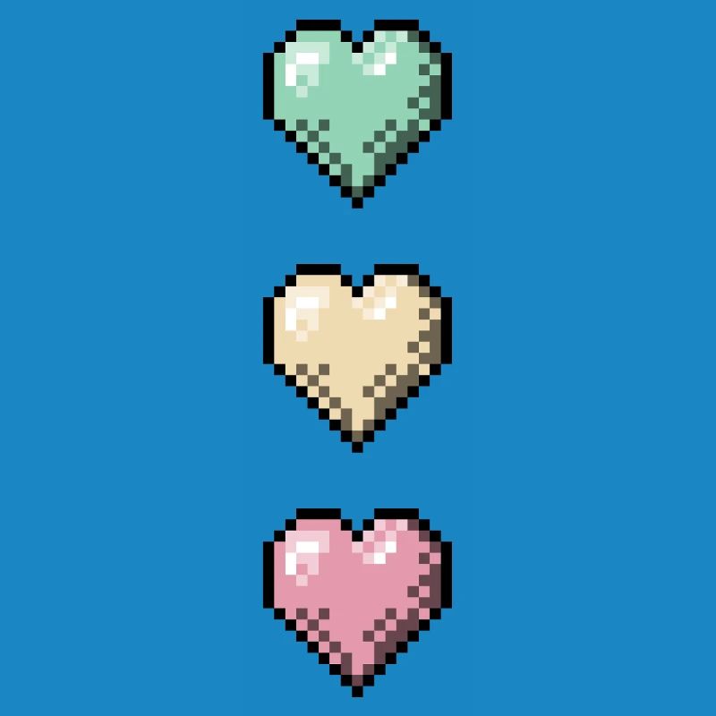 Retro Pixel Art Hearts Stack