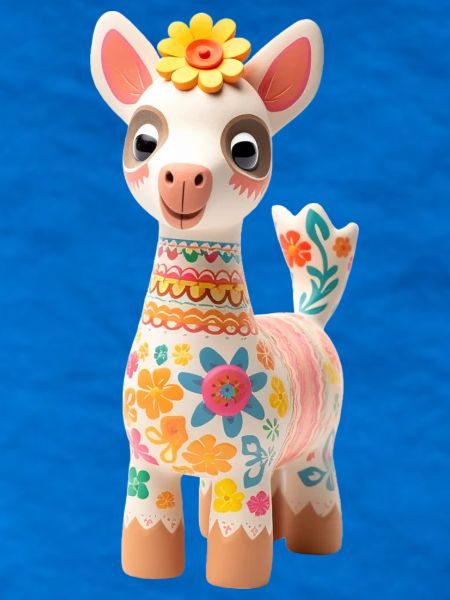 Süßes Lama mit Blümchen Deko