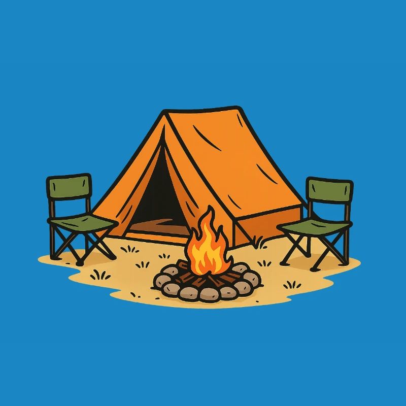 Conception de camp de camping aventureux