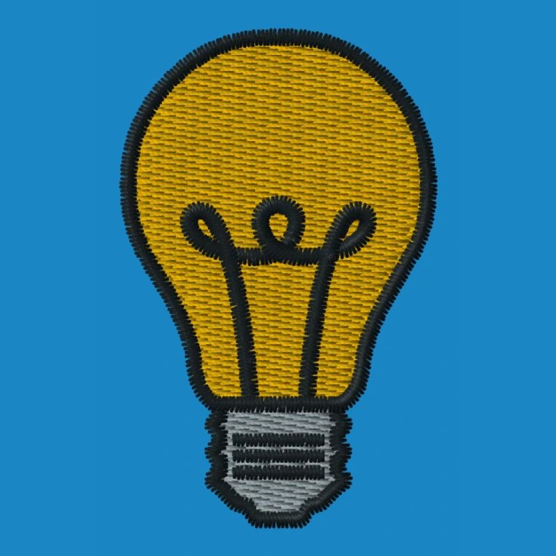 Embroidered light bulb