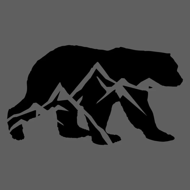 Brown Bear Silhouette Mountains