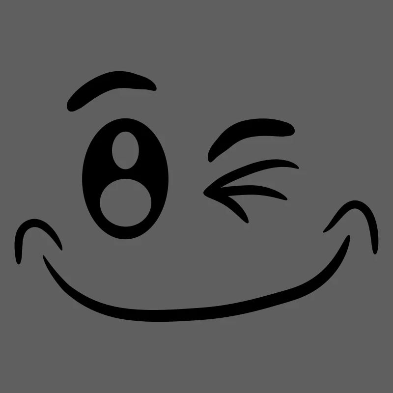 Comic face funny smiley winking