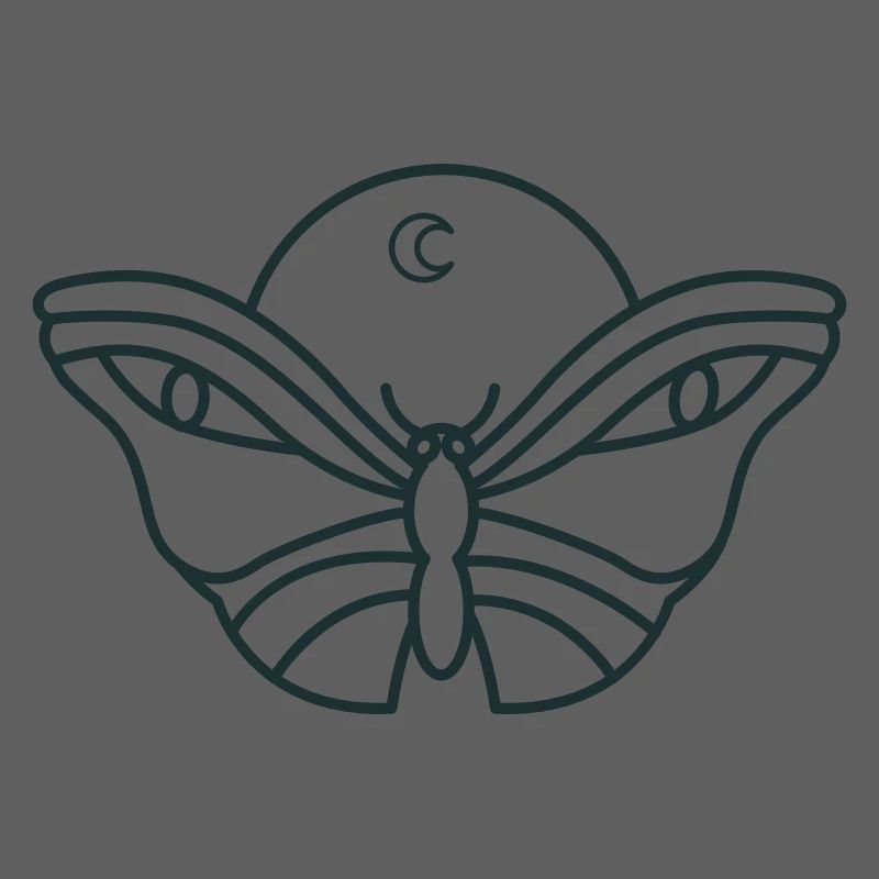 Night moon moth with eyes