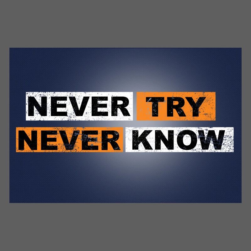 Never Try never know Motivation Quote Wall