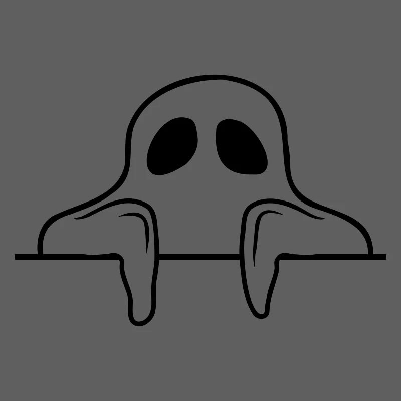 Comic Ghost Behind the Wall