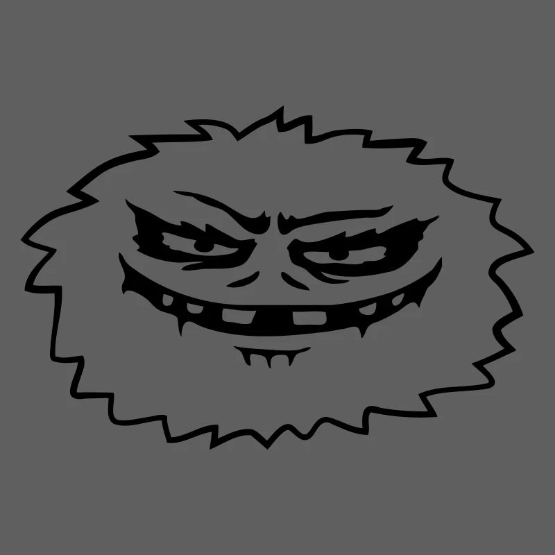 Comic hairy evil monster