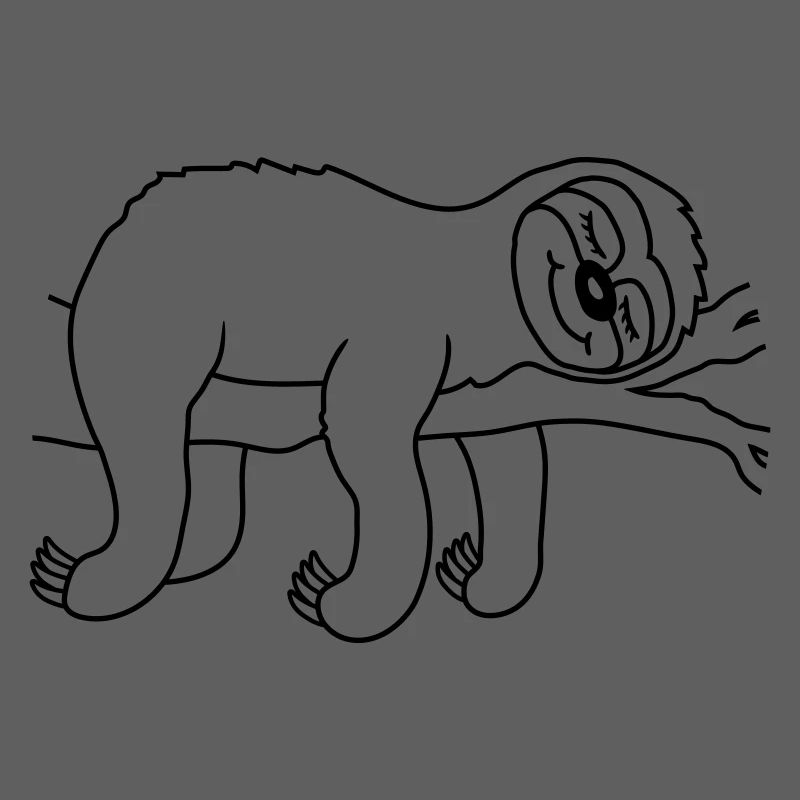 Relaxed tired sloth sleeps