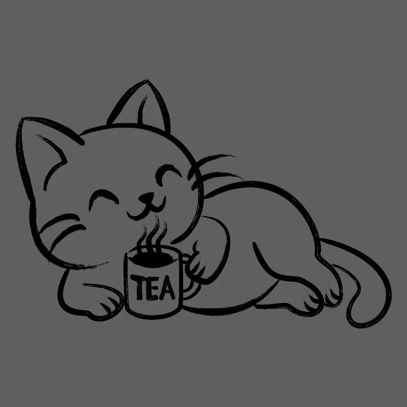 chillin tea cat