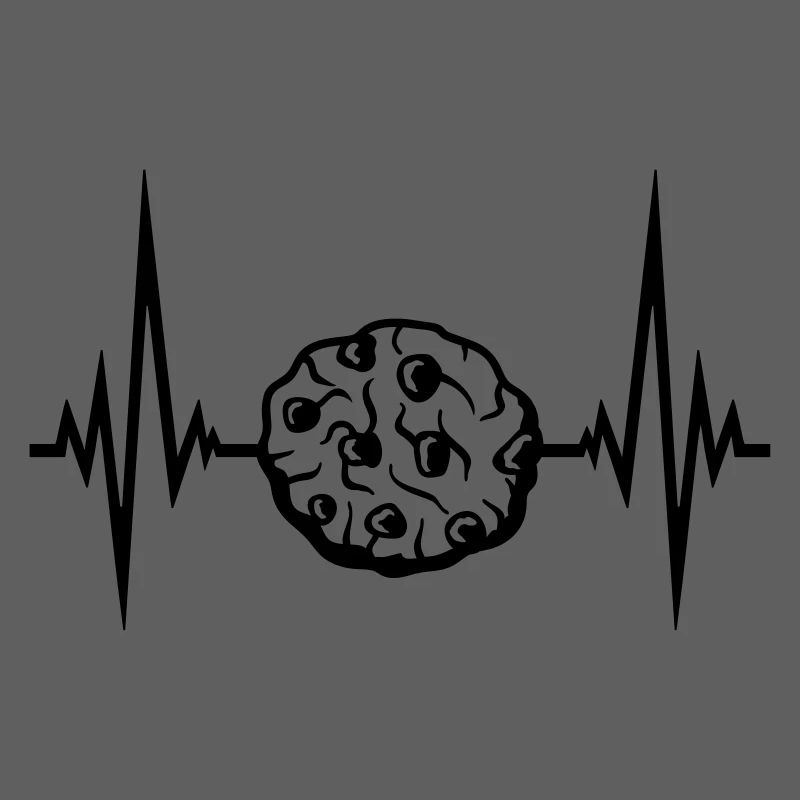 frequency heartbeat pulse cookie biscuit chocolate delicious