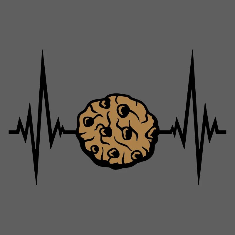 heart rate frequency pulse cookie biscuit chocolate delicious