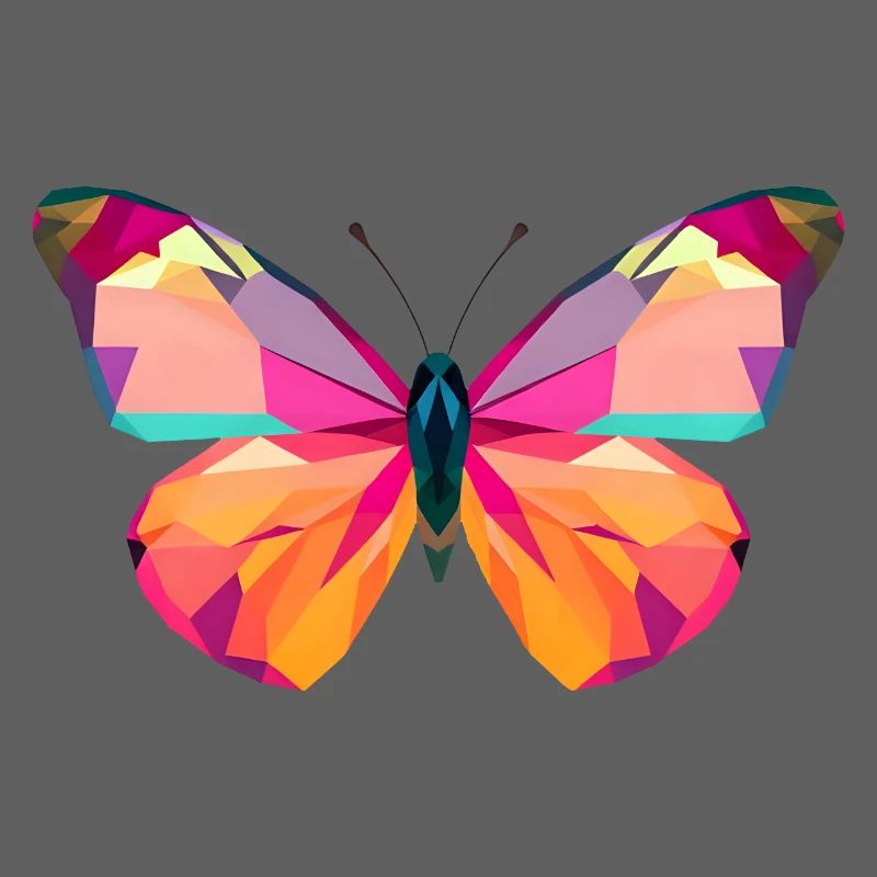 Ailes de papillon vibrantes dans le style Low Poly