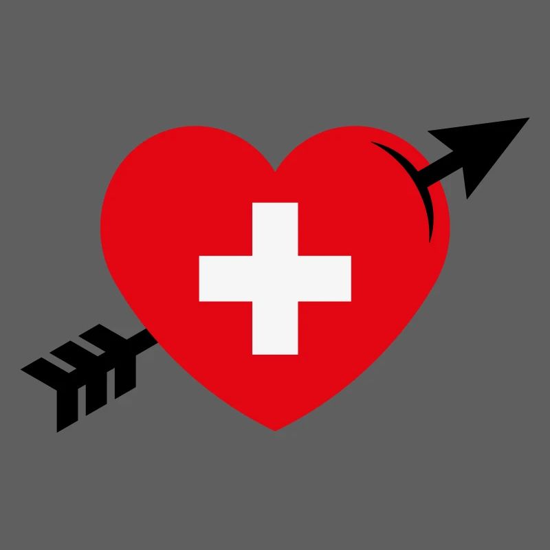 Coeur avec Croix Suisse et Flèche (Suisse / 3C)