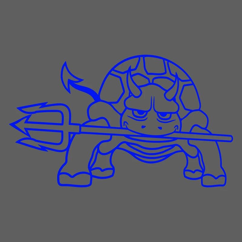 Turtle Devil Hell Trident Evil Demon Cool