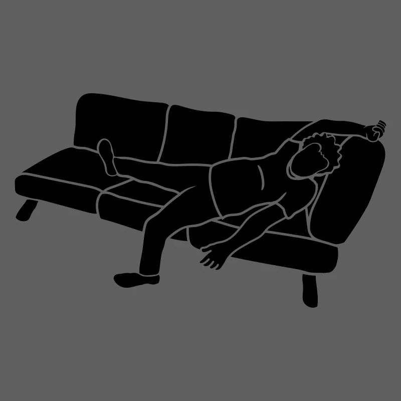 Tired sofa man