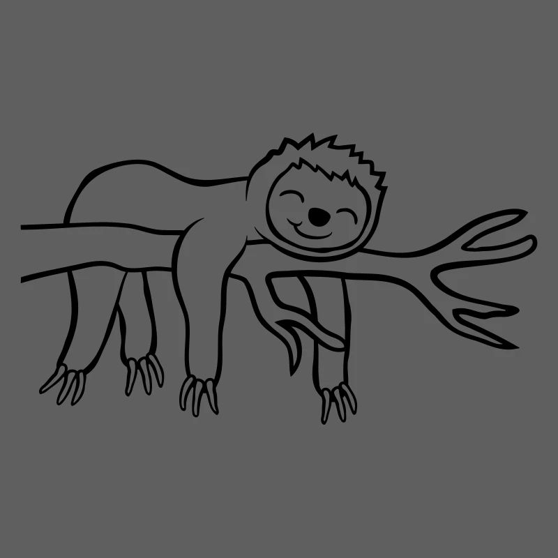 Tired hanging sloth