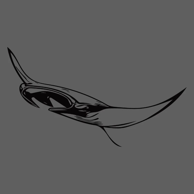 Elegant floating manta rays