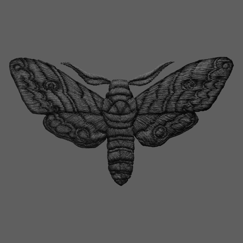 Black Moth – Mystical Embroidered Pattern