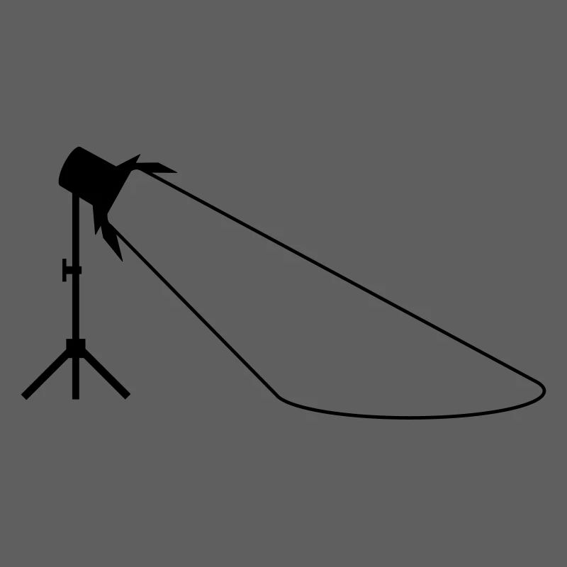 Headlights on stand with light cone monochrome