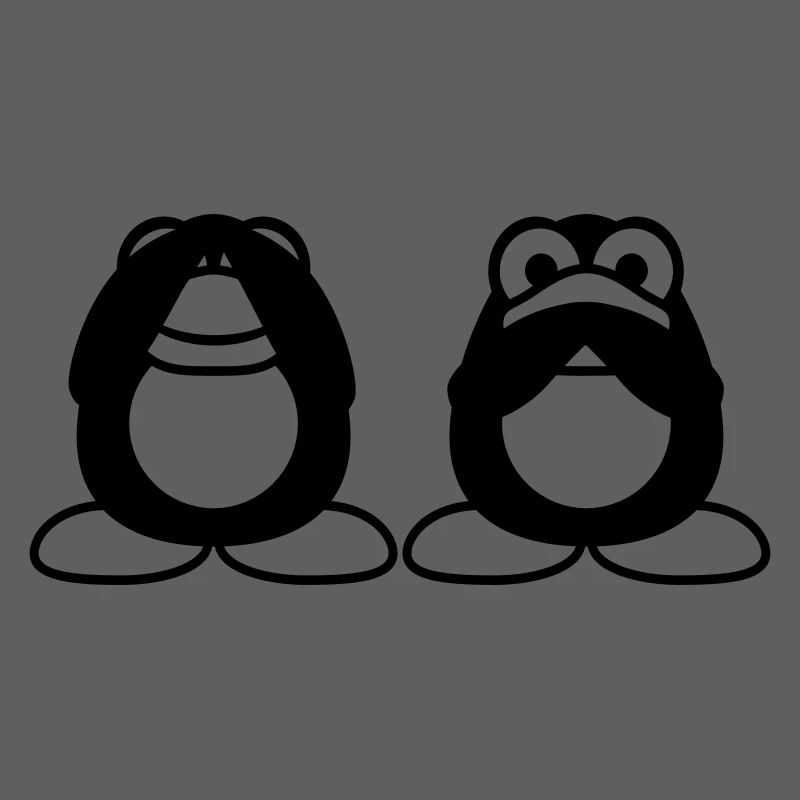 2 Pinguine nichts reden sehen stumm blind Freunde