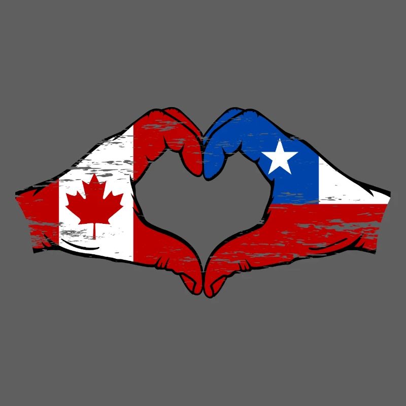 Canada Chili drapeau mains forme de coeur utilisé