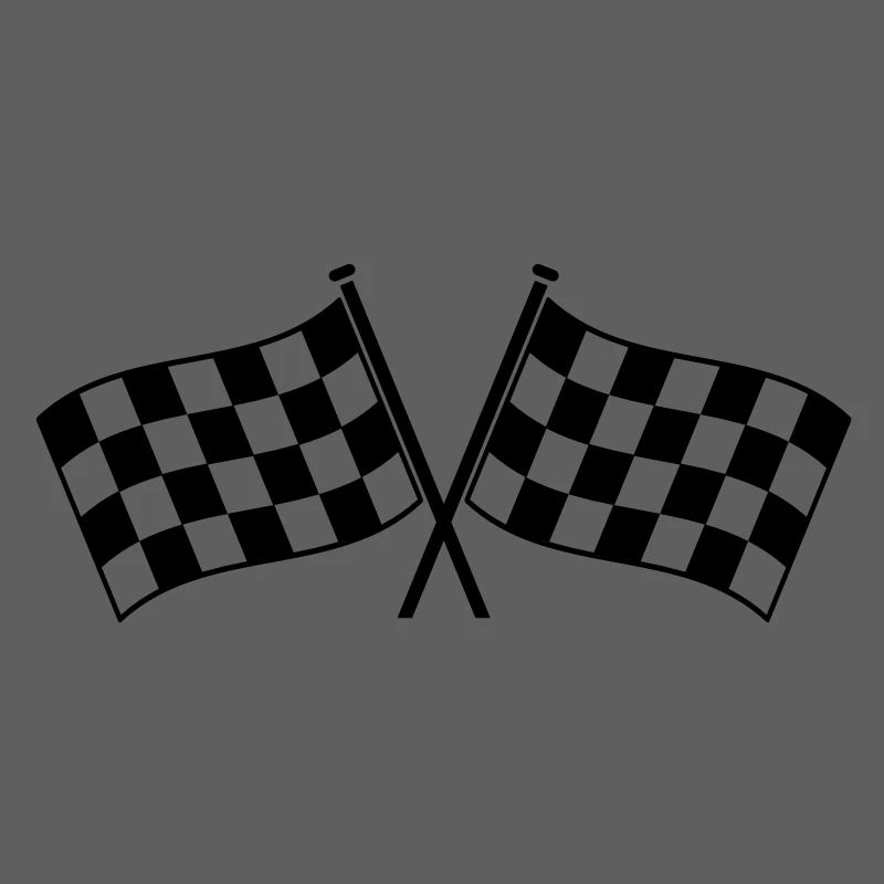 Deux drapeaux à damier vainqueur de la course