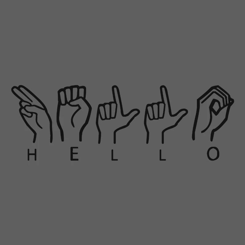 Hello black sign language