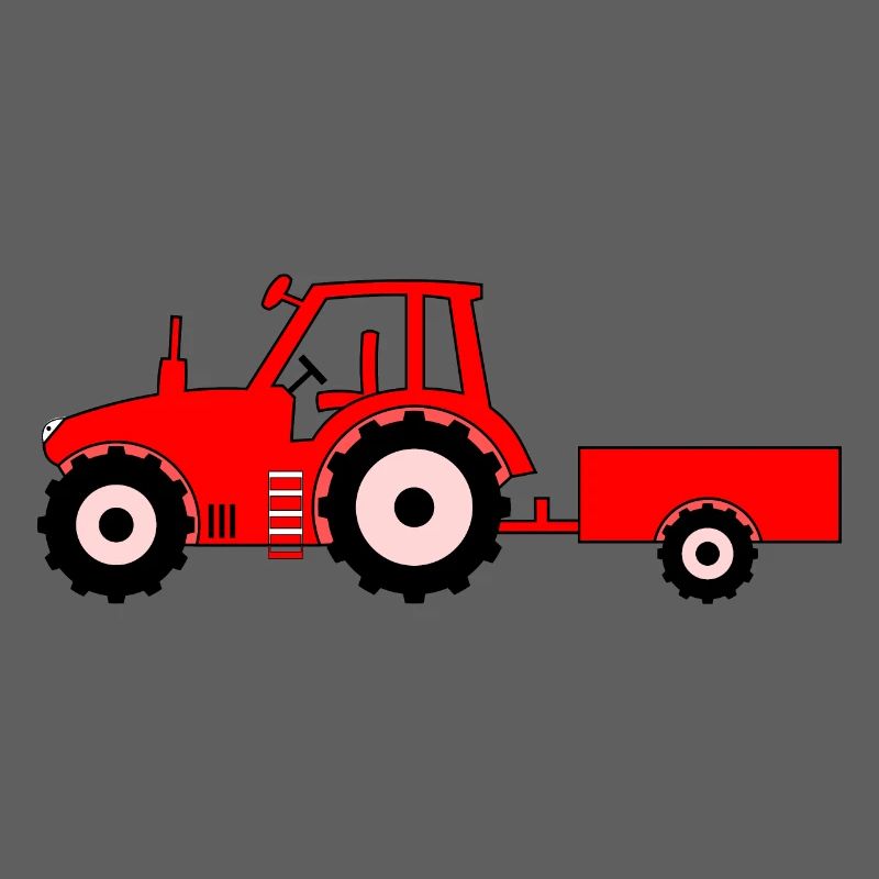Tractor with trailer red