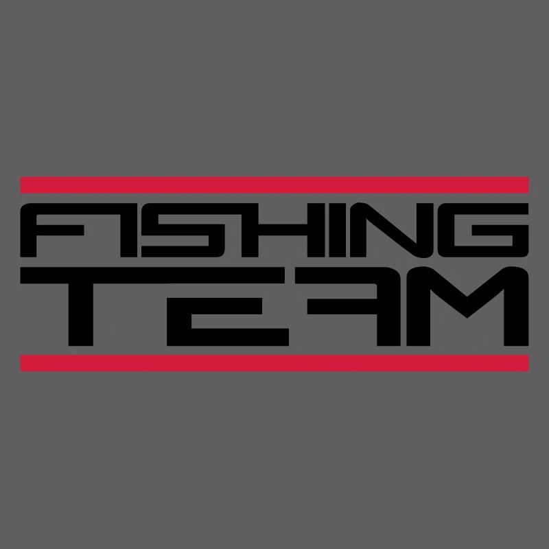 Le logo de sport de l'équipe de pêche rouge a attrapé du poisson